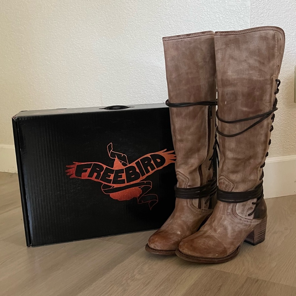 Freebird “The Coal” leather boot, Size 8